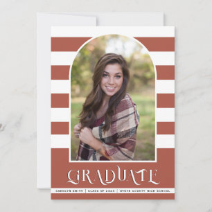 Terracotta Class of 2023 arch photo graduation Announcement
