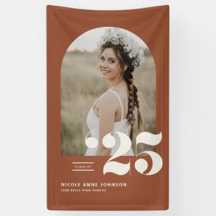 Terracotta Class of 2025 Arch Photo Graduation Banner