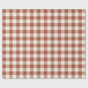 Terracotta Classic Chequered Gingham Wrapping Paper