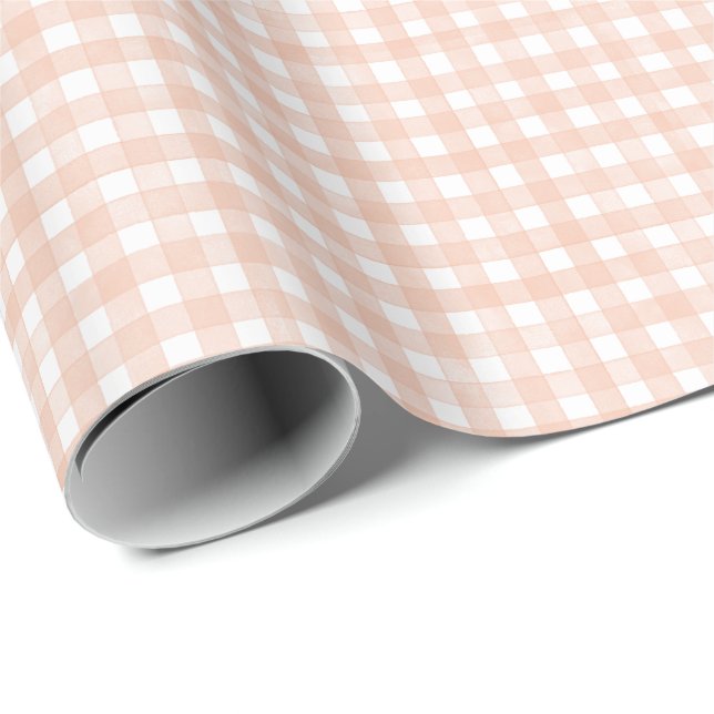 Terracotta Classic Gingham Wrapping Paper (Roll Corner)