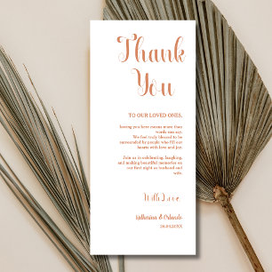 Terracotta Classic Place Setting Thank You Card