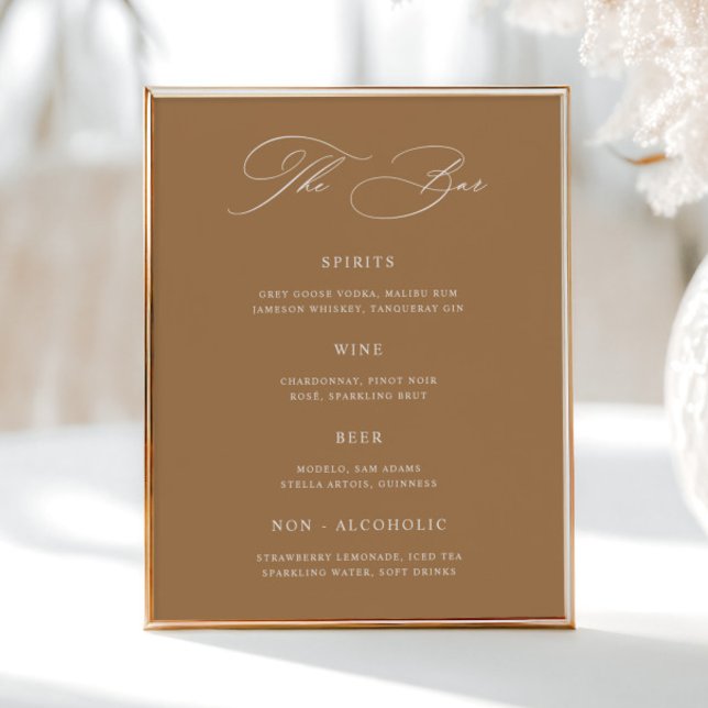 Terracotta Classic Wedding Bar Menu  Poster (Creator Uploaded)