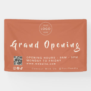 Terracotta Clay QR Code Cafe Bakery Restaurant Banner