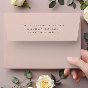 Terracotta Clay Return Address Wedding Envelope