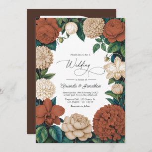Terracotta Clay, Warm Sand & Oat Milk Wedding Invitation