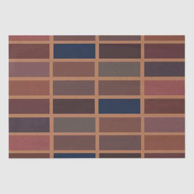 Terracotta Colourful Stripes Modern Earthy Tissue Paper (Front)