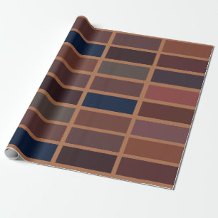 Terracotta Colourful Stripes Rust Striped Wrapping Paper