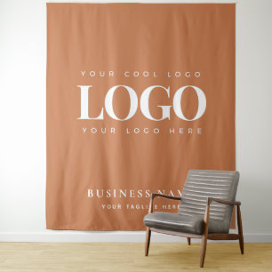 Terracotta Company Business Logo Event Backdrop Tapestry