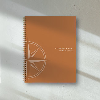 Terracotta Compass Rose Mental Health Brand Notebook