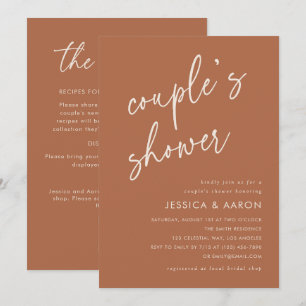 Terracotta Couple's Shower All in One QR Code Invitation