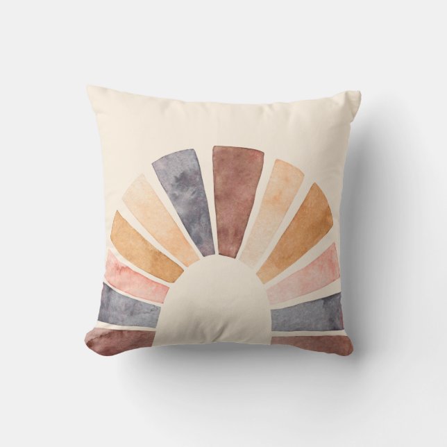 Terracotta Cream Boho Rainbow  Cushion (Front)