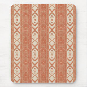 Terracotta Cream Modern Minimalist Stripe Boho Mouse Pad