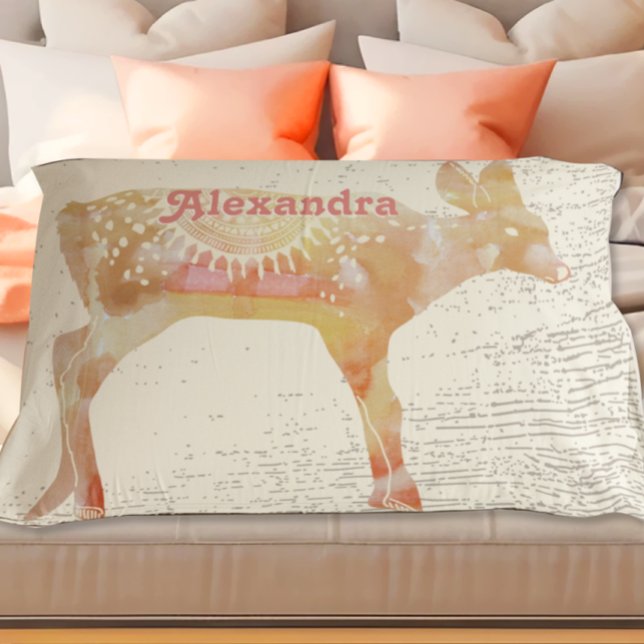 Terracotta Custom Girl Room Fawn Deer Woodgrain  Pillowcase (Creator Uploaded)