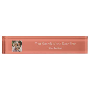Terracotta Custom Logo Photo & Name Nameplate