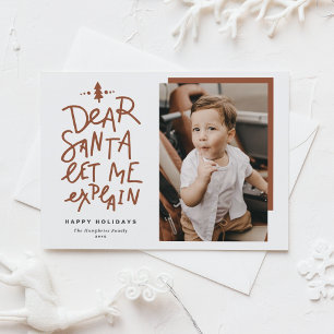 Terracotta Dear Santa Let Me Explain Christmas Holiday Postcard