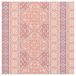 Terracotta Decorative Boho Tile Pattern Fabric