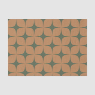 Terracotta Deep Green Mid Century Modern Elegant Tissue Paper