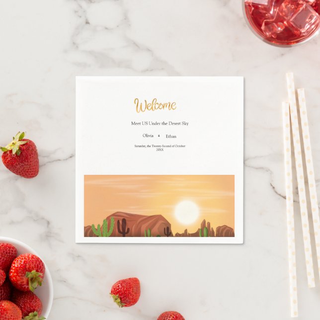 TERRACOTTA DESERT BOHO WEDDING NAPKIN (Insitu)