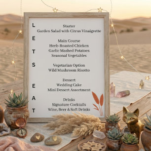 Terracotta Desert Boho wedding seating charts Table Number