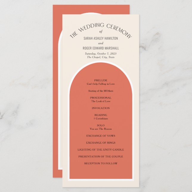 Terracotta desert earth tones Simple Modern Arch (Front/Back)