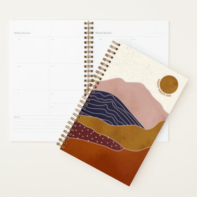 Terracotta Desert Sun | Abstract Undated 12 Month Planner (Display)