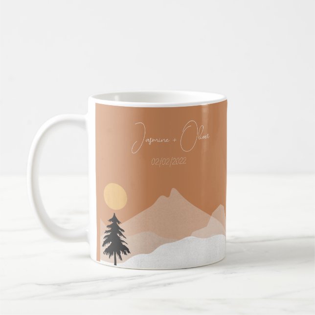 Terracotta desert theme wedding  coffee mug (Left)