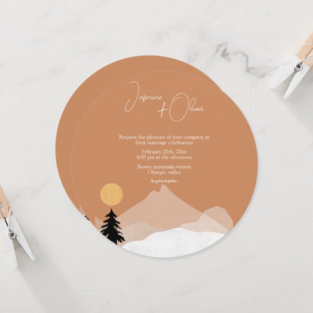 Terracotta desert theme wedding  invitation (Front/Back In Situ)