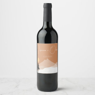 Terracotta desert theme wedding  wine label