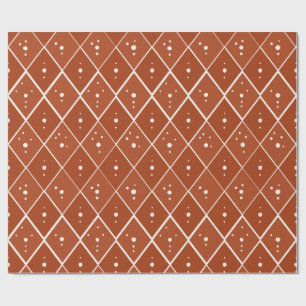 Terracotta Diamond Modern Scandinavian Minimalist  Wrapping Paper