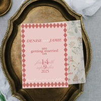 Terracotta Diamond Vellum Insert Underlay Wedding