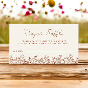 Terracotta Diaper Raffle Wildflower Baby Shower Enclosure Card