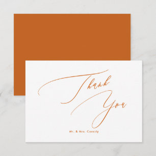 Terracotta DIY colours Luxe Script Thank You Card