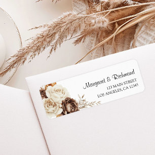 Terracotta Dusty Brown Floral Wedding Address