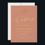 Terracotta Dusty Orange Elegant Boho Gold Wedding Invitation<br><div class="desc">*NOT REAL FOIL* ***this design is part of a matching collection*** _______________________ this design template is fully editable / customisable by you the customer - click personalise further button if you wish to move, add, delete, or make significant changes to the design _______________________ *if you have any DESIGN questions or...</div>