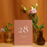 Terracotta Dusty Orange Elegant Boho Gold Wedding Table Number<br><div class="desc">This card is part of a large collection - click below or ask me for me info
*the detail is faux gold not real foil</div>