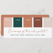 Terracotta & Dusty Pink Wedding Colour Palette Car