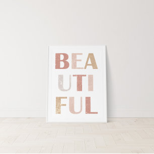 Terracotta & Dusty Rose “Beautiful” Typographic  Poster