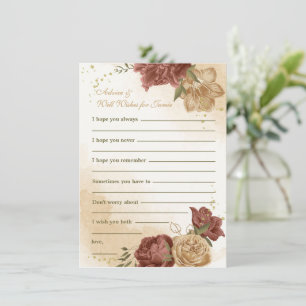 terracotta earth tone floral greenery wedding enclosure card