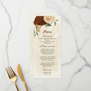 terracotta earth tone floral greenery wedding menu