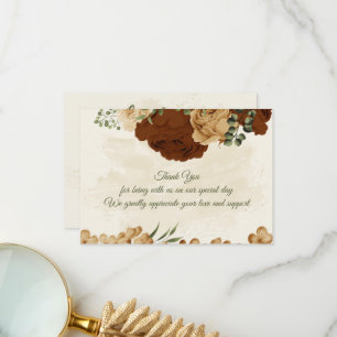 terracotta earth tone floral greenery wedding thank you card