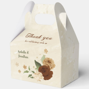 terracotta earth tone floral wedding favour box