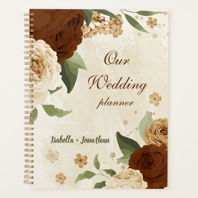 terracotta earth tone floral wedding planner (Front)