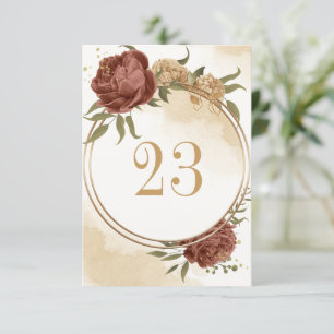 terracotta earth tone geometric table number