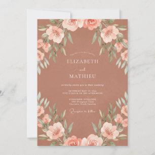Terracotta Earthy Autumnal Wedding Invitation