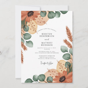 Terracotta Earthy Boho Wedding Invitation
