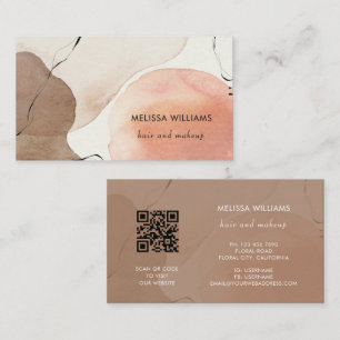 Terracotta Earthy Tones Watercolor Background Business Card