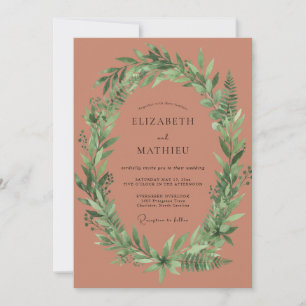 Terracotta Earthy Woodland Wedding Invitation