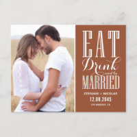 Terracotta Eat Drink and Be Married Save The Date