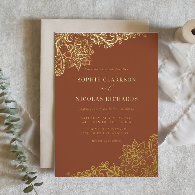 Terracotta Elegant Antique Lace Rustic Wedding (Creator Uploaded)