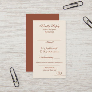 Terracotta Elegant Calligraphy Wedding RSVP Card